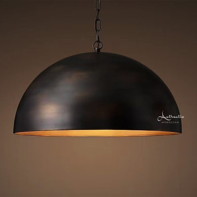 Lámpara de techo de cúpula de latón, negro y dorado 