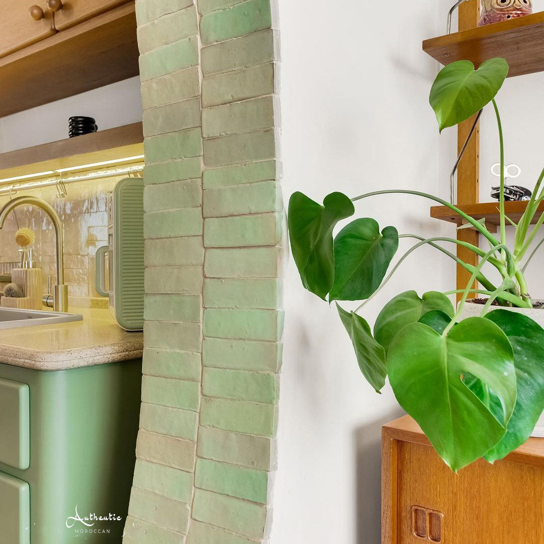 Green-sage-rectangular-Bejmat-Tiles-Handmade-in-Morocco-Terracotta-Backsplash-Floor-wall-Kitchen-Bathtoom-Marrakech-tile-Fez-Clay-kitchen-Ryad-tiles-Authentic-Moroccan1