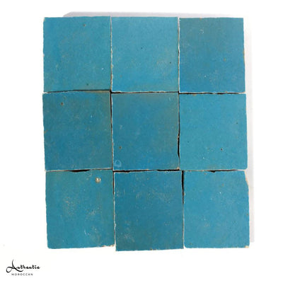 Square Zellige Tiles, BLUE