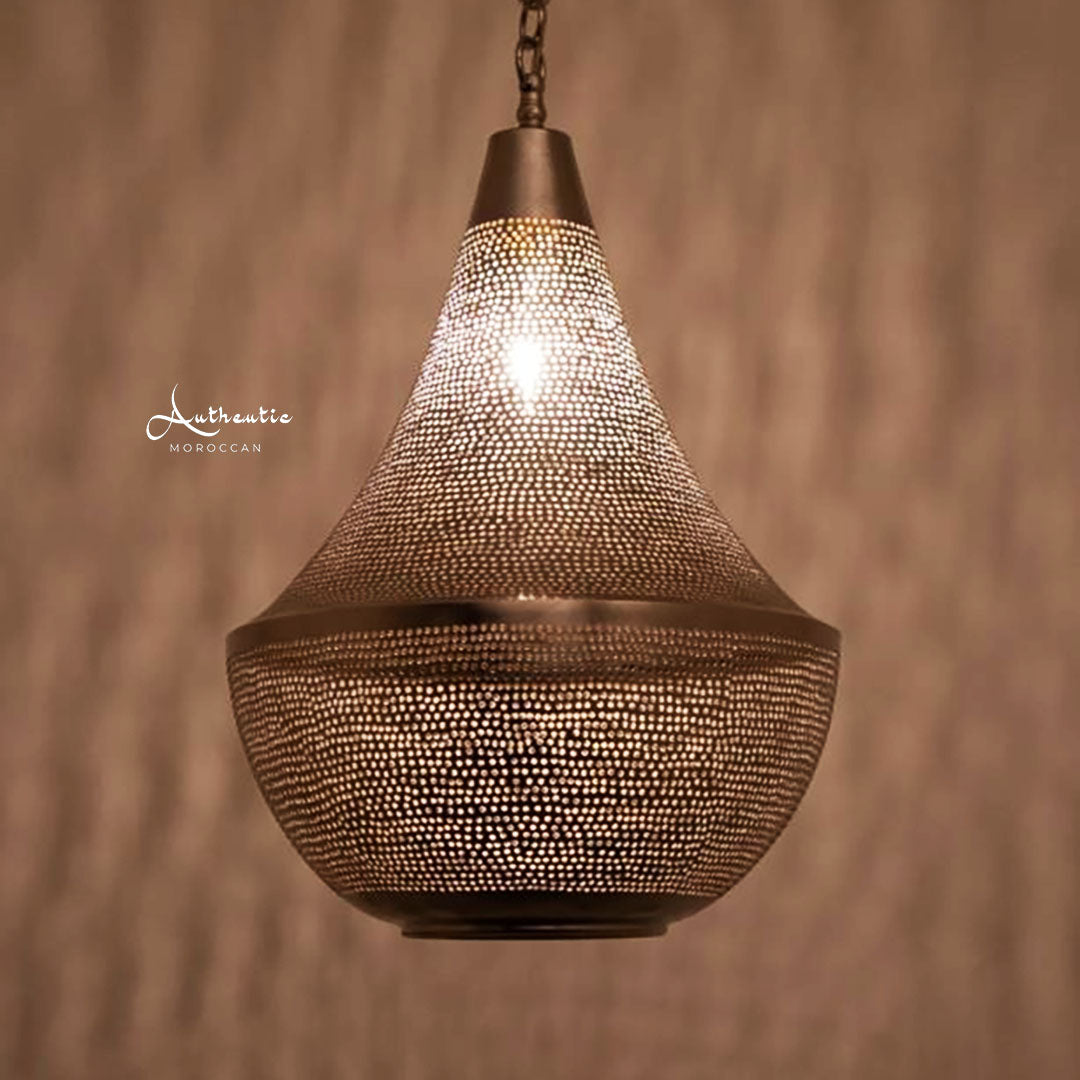 Moroccan Ceiling Light, Pierced brass