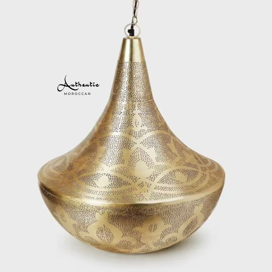 Moroccan Ceiling Light, Pierced brass