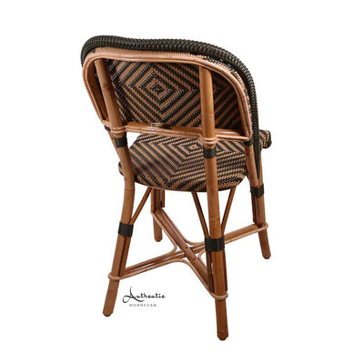 French-bistro-chair-rattan-chair-restaurant-bar-furniture-Olive-green-beige-satin