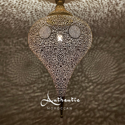 Moroccan Ceiling Light Brass Handmade Design Lampshade Arabesque Turkish Lampshade - Authentic Moroccan