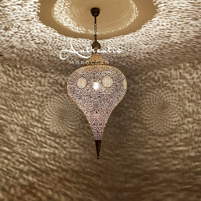 Moroccan Ceiling Light Brass Handmade Design Lampshade Arabesque Turkish Lampshade - Authentic Moroccan