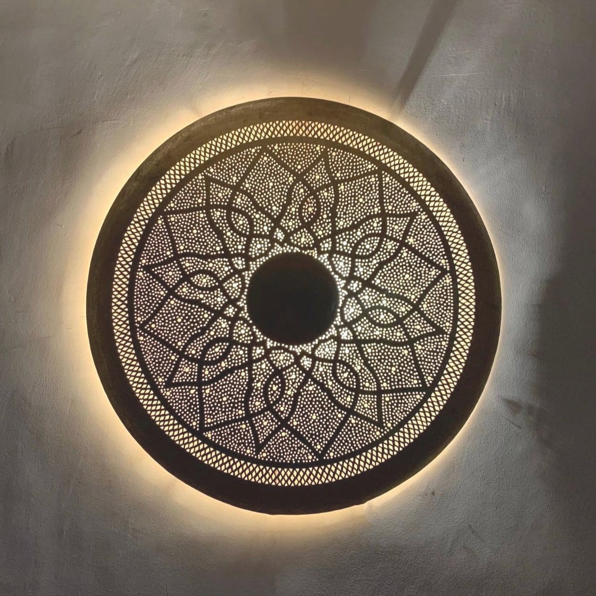 Moroccan wall lamp handcrafted brass design - Authentic Moroccan