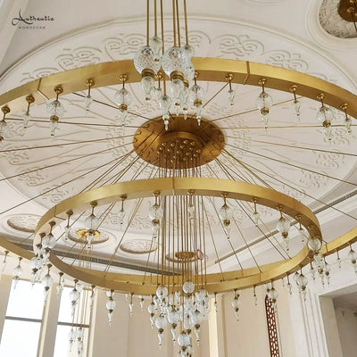 Moroccan Brass Custom Circles Chandelier Handmade design Ceiling Pendant glass bespoke oversized Large Chandelier - Authentic Moroccan5