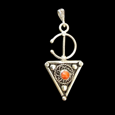 Moroccan Sterling silver pendant,  Fibula