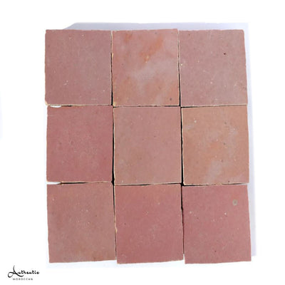 Square Zellige Tiles, Old Pink