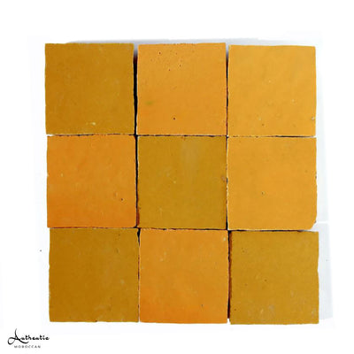 Square Zellige Tiles, Yellow