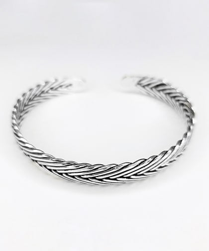 Moroccan Sterling Silver Bangle for him, BC00228