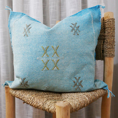 Cactus Silk Cushion, Turquoise