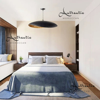 Brass Lotus leaf ceiling lamp-Lighting Fixture design in bedroom - Authentic Moroccan