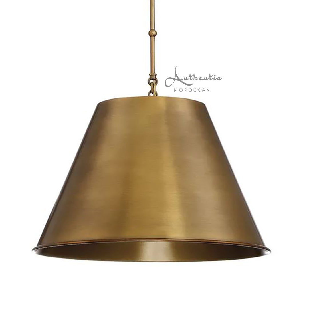 Cone pendant Ceiling Lamp Antique Brass Handmade Design Lampshade kitchen island lights - Authentic Moroccan