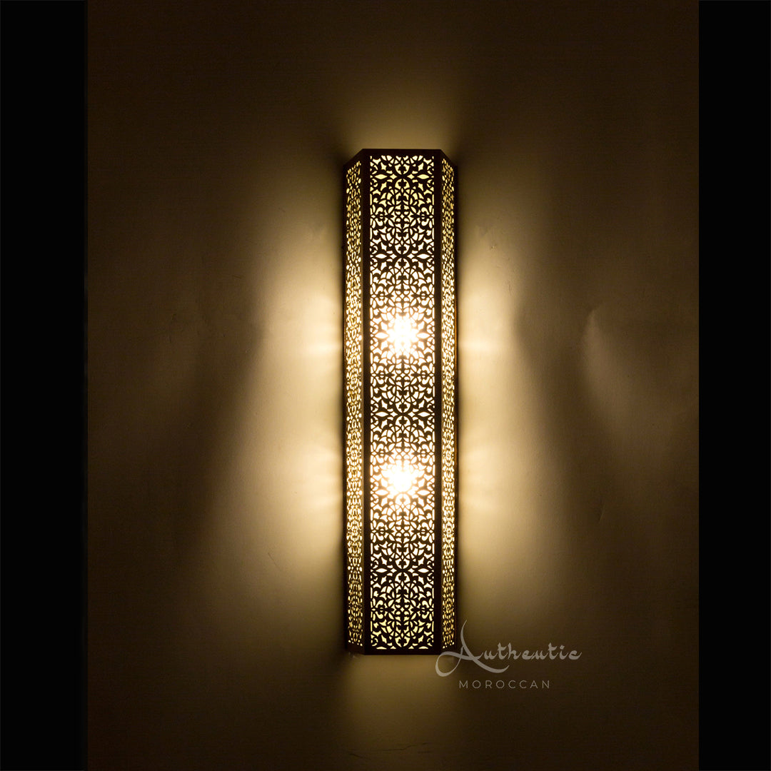Moroccan Wall Sconce - Wall Lights-Moorish Brass Design wall Lamp - Authentic Moroccan