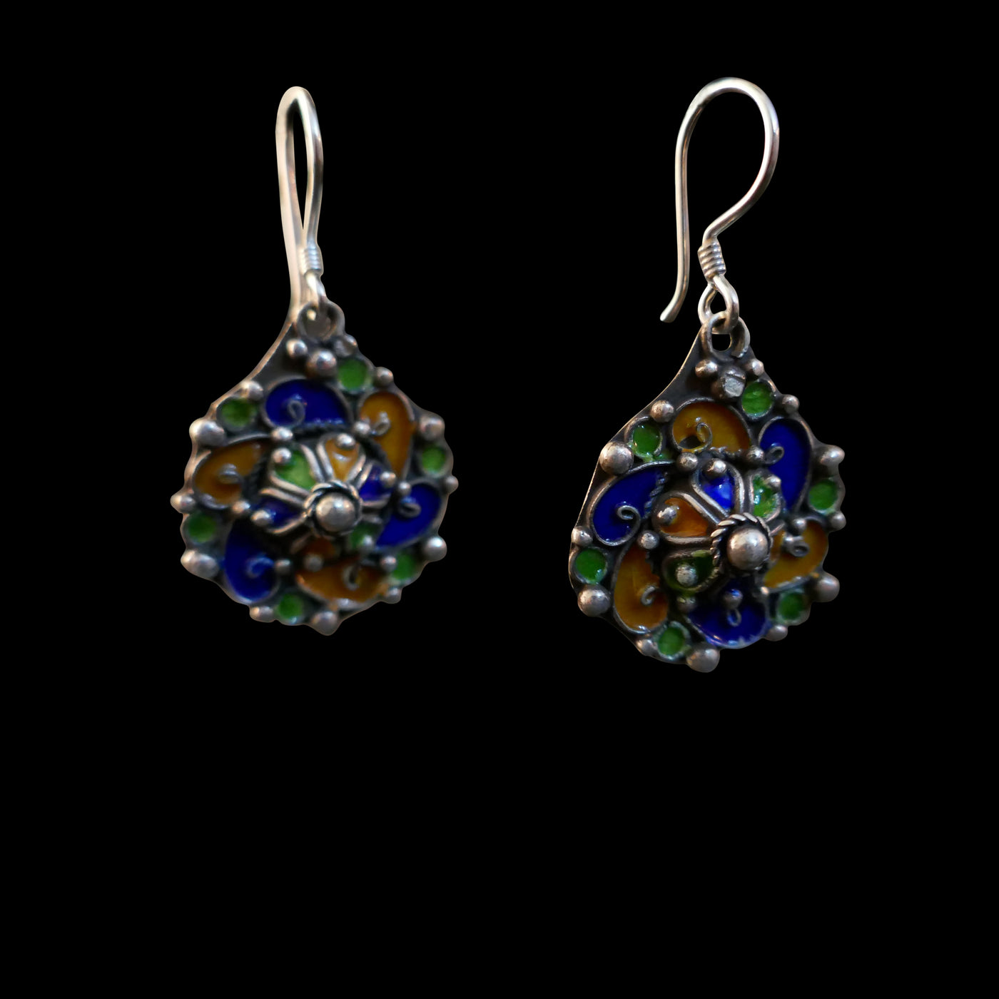 Moroccan Tribal Enameled earrings, EG002205