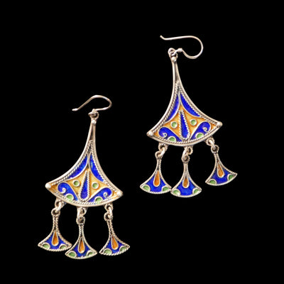 Moroccan Tribal Enameled earrings, EG002204