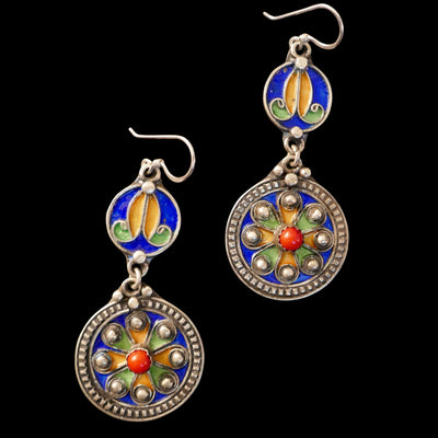 Moroccan Tribal Enameled earrings, EG002207