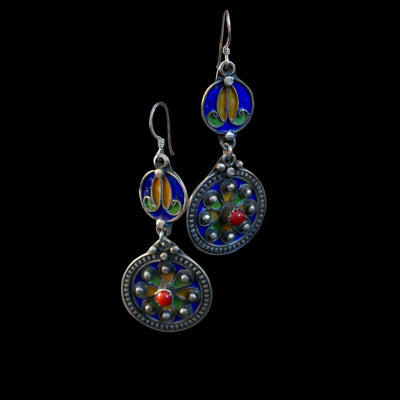 Moroccan Tribal Enameled earrings, EG002207