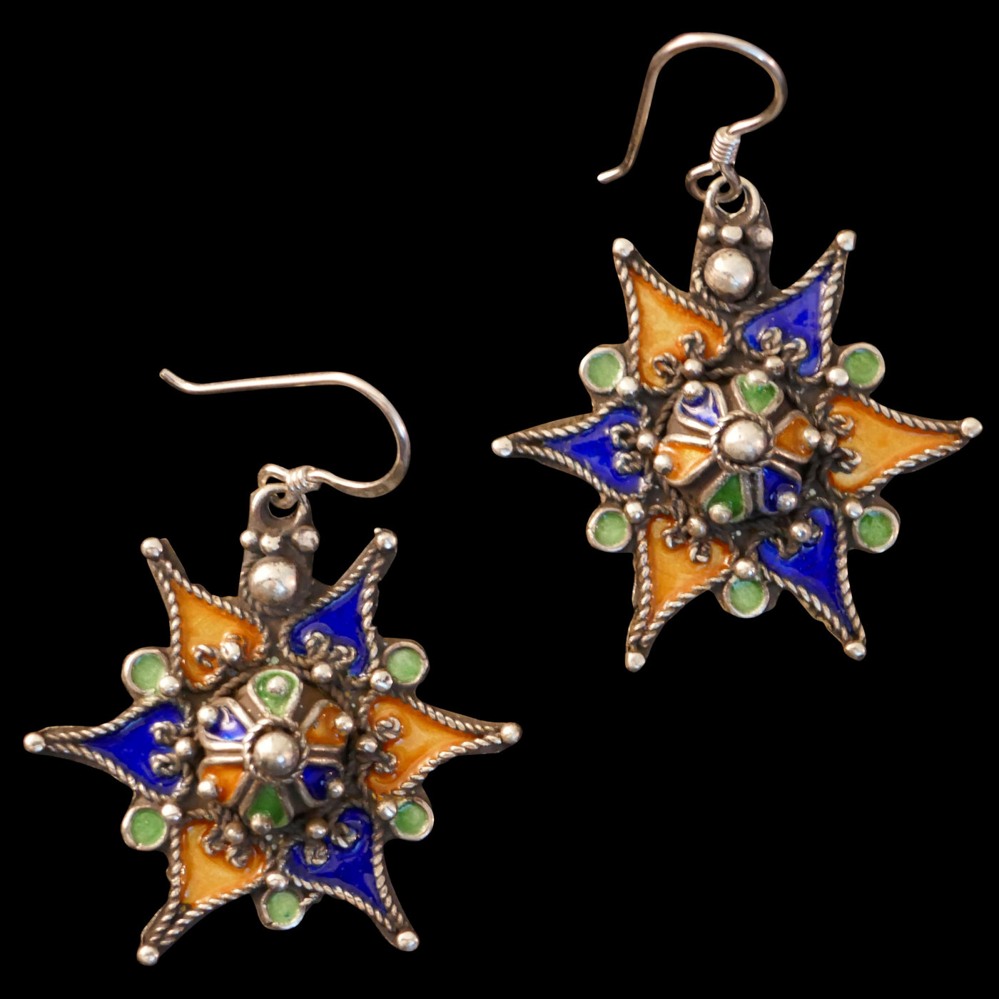 Moroccan Tribal Enameled earrings, EG002208