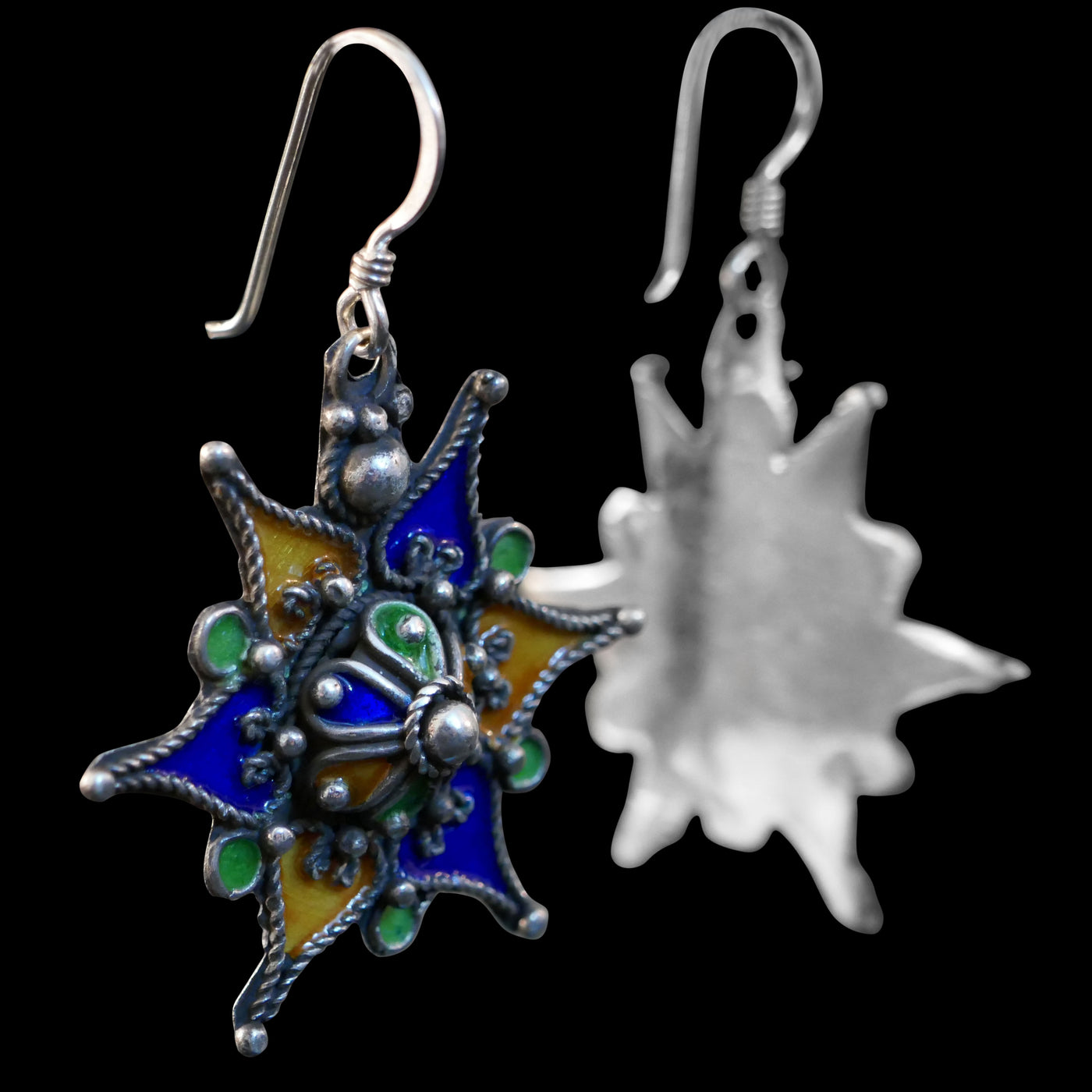 Moroccan Tribal Enameled earrings, EG002208