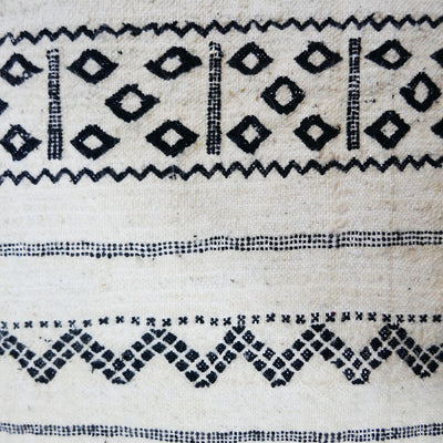 Moroccan Kilim floor Cushion, The black & cream