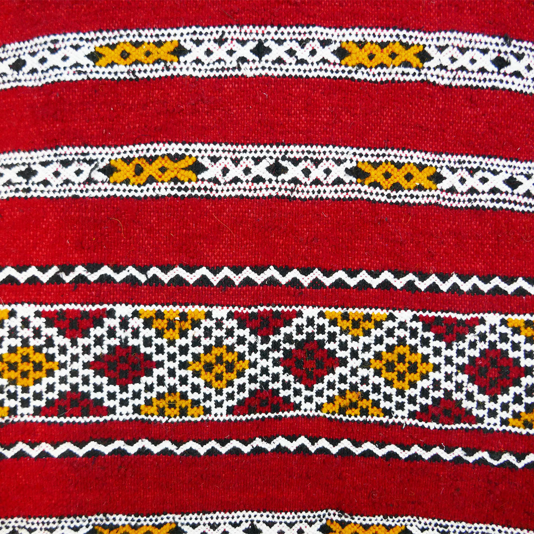 Moroccan Kilim Floor Cushion, The vivid red