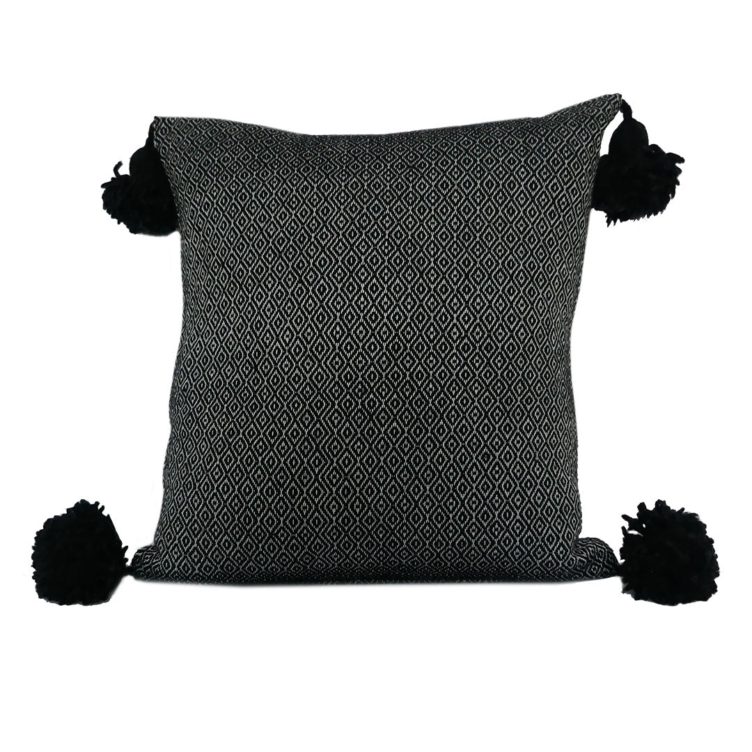 PomPom Pillow, Geometric Grey