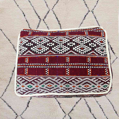 Moroccan Kilim floor Cushion, The confy red