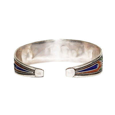 Moroccan Enameled Sterling Silver bangle for her, BC00240