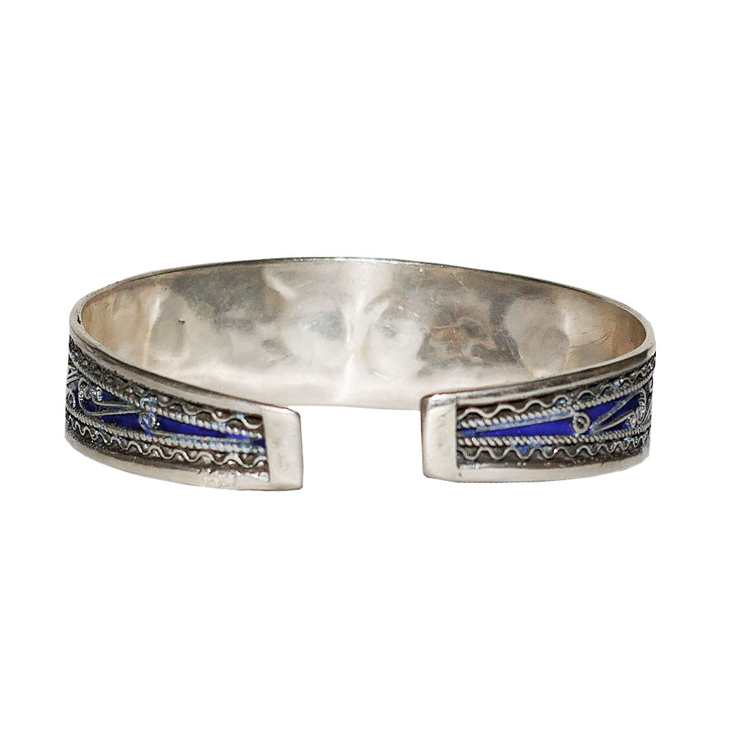 Moroccan Enameled Sterling Silver Bangle for her, BC00233