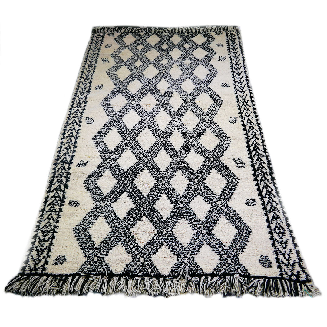 genuine beni ouarain handmade abstract wool moroccan rug berber diamonds carpet