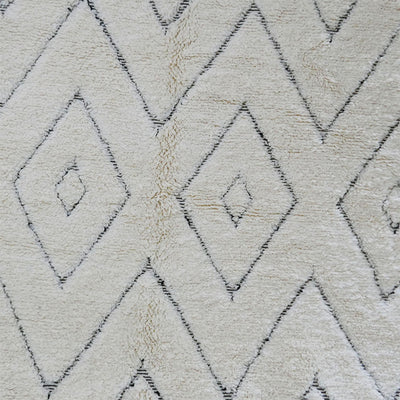 genuine beni ouarain handmade abstract wool moroccan rug berber neutral minimalist cream carpet