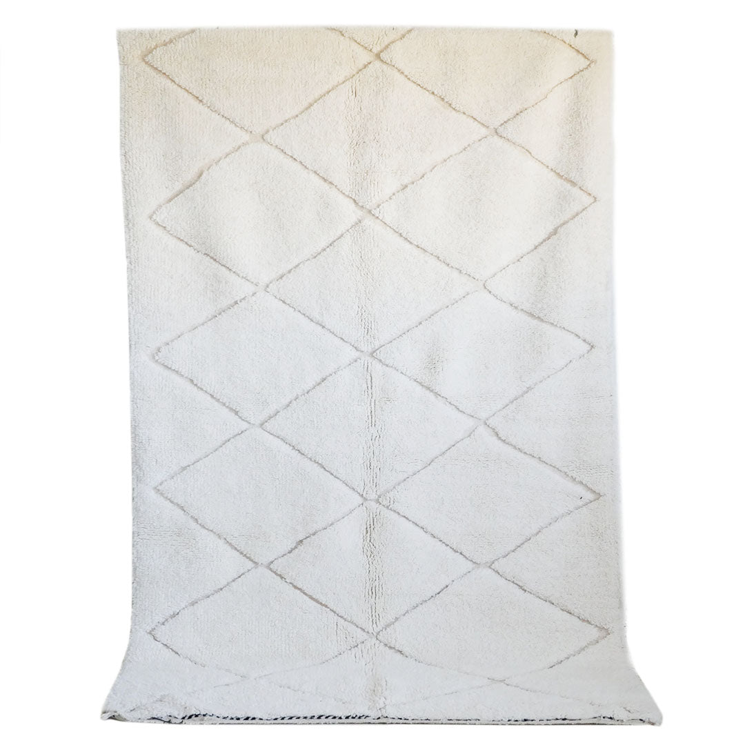 genuine beni ouarain handmade abstract wool moroccan rug berber neutral minimalist white carpet