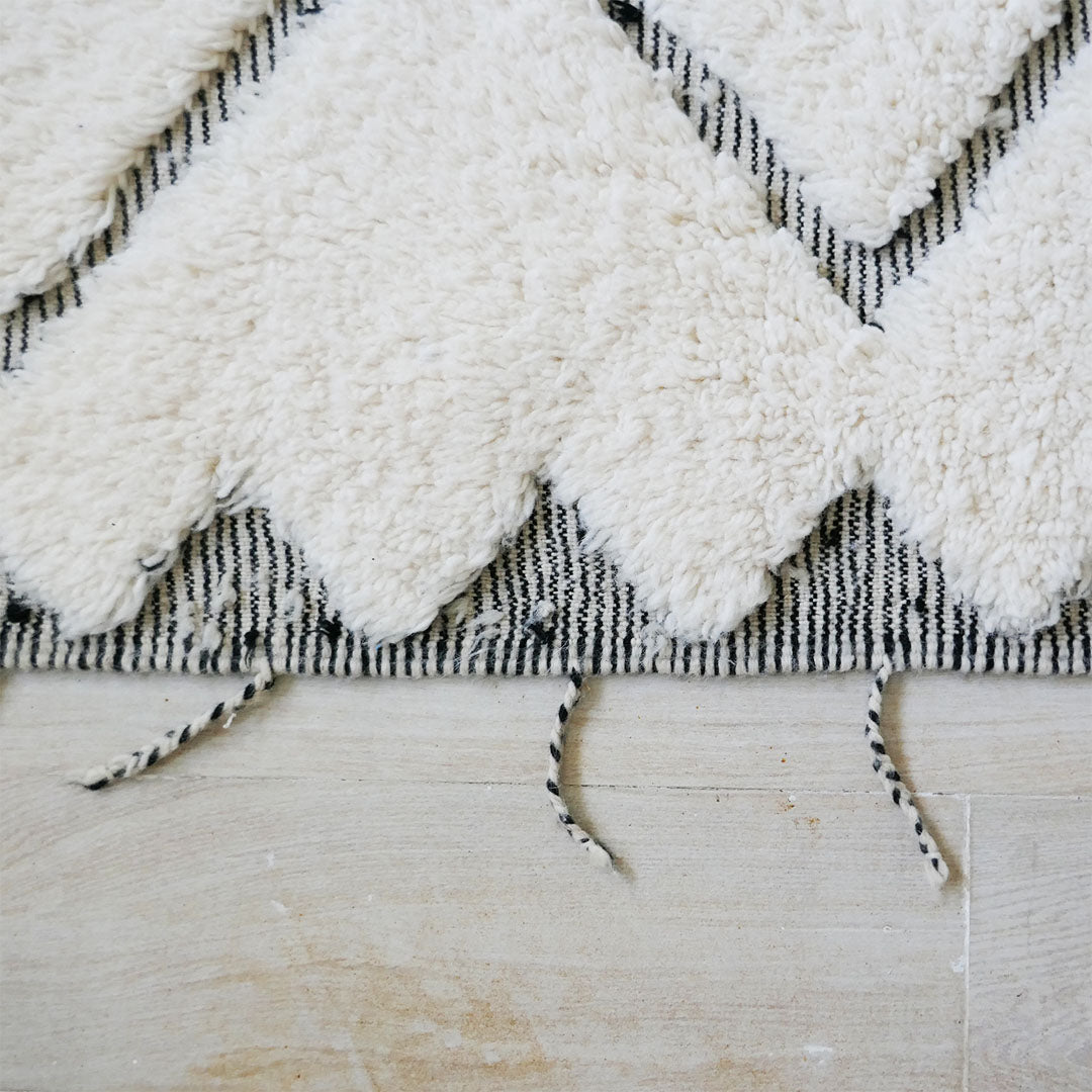 genuine beni ouarain handmade abstract wool moroccan rug berber neutral minimalist white carpet