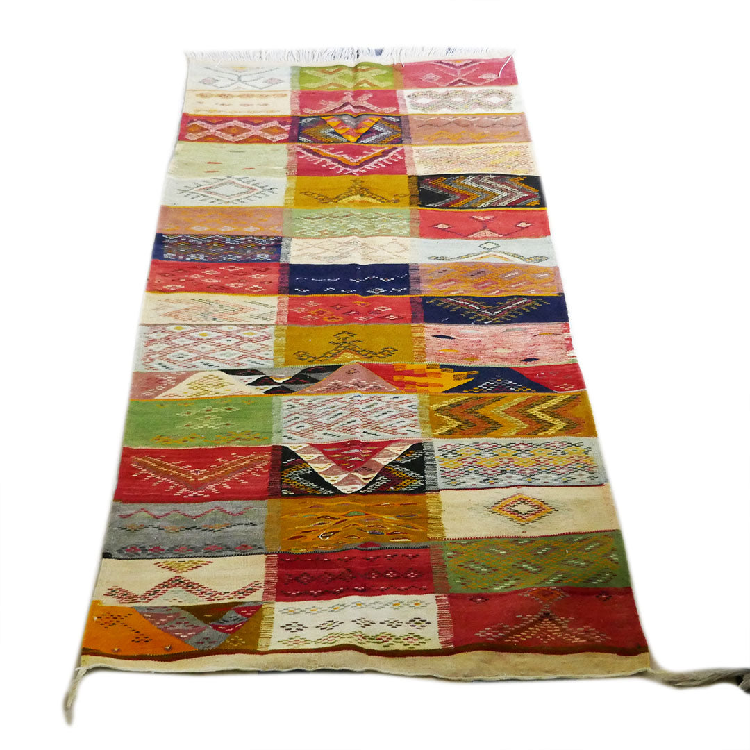 Moroccan FLATWEAVE Tazenakht Kilim Rug