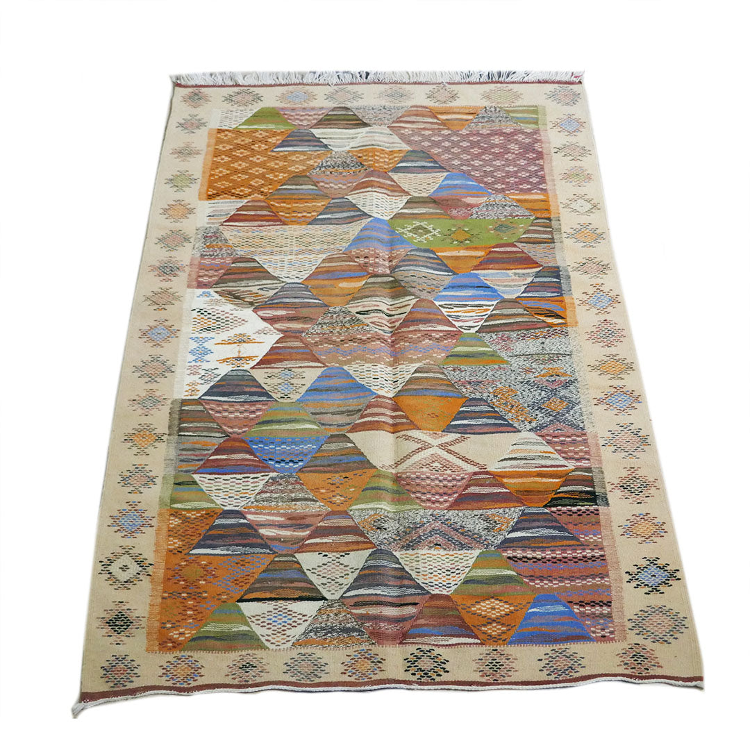 Moroccan FLATWEAVE Tazenakht Kilim Rug