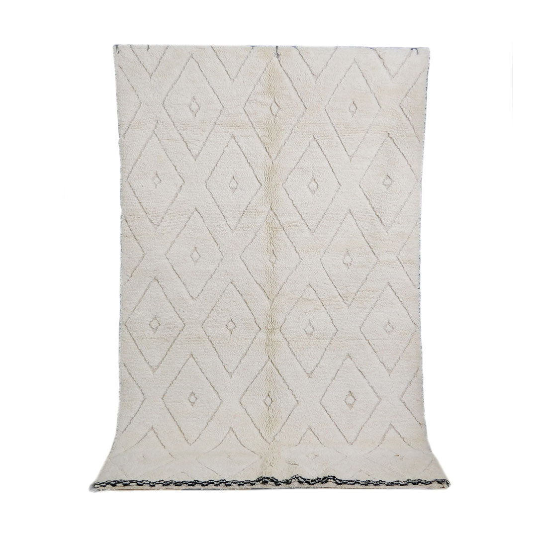 genuine beni ouarain handmade abstract wool moroccan rug berber neutral minimalist white carpet