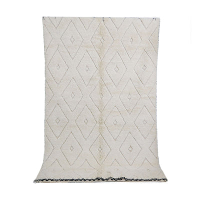 genuine beni ouarain handmade abstract wool moroccan rug berber neutral minimalist white carpet