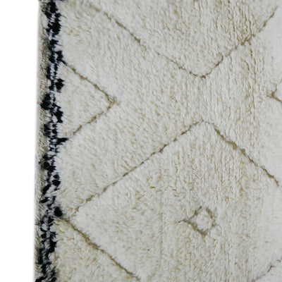 genuine beni ouarain handmade abstract wool moroccan rug berber neutral minimalist white carpet