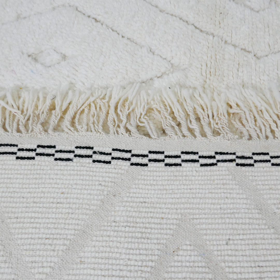 genuine beni ouarain handmade abstract wool moroccan rug berber neutral minimalist white carpet