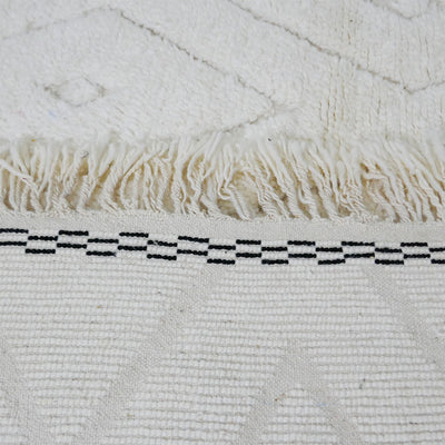 genuine beni ouarain handmade abstract wool moroccan rug berber neutral minimalist white carpet