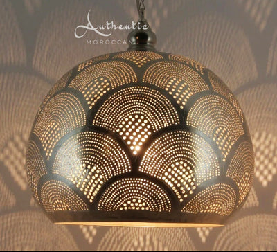 Moroccan Pierced Brass Dome Ceiling Light for living room, dining table, kitchen island Lamps- Authentic Moroccan